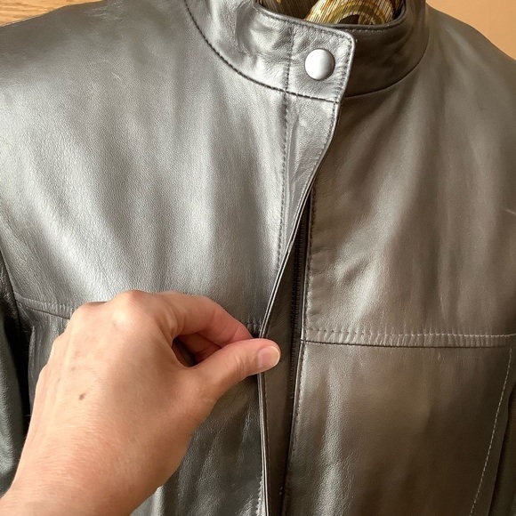 DANIER Metallic Italian Leather Jacket Removable Lining Size M - Picture 5 of 16